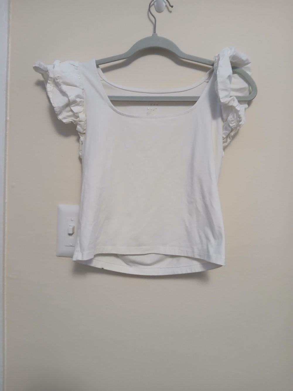 a new day White Ruffle Sleeve Crop Top